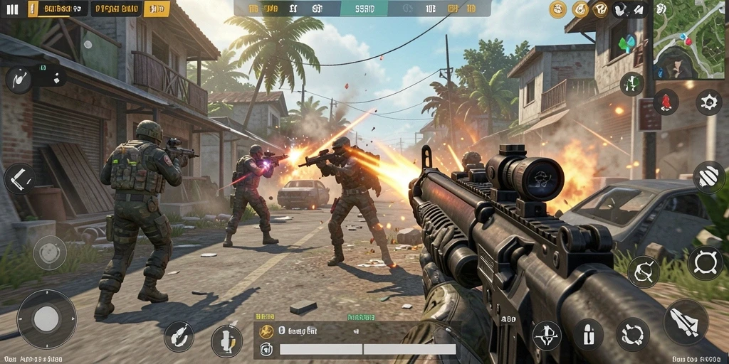 Screenshot gameplay TPS yang menegangkan di 55RP.
