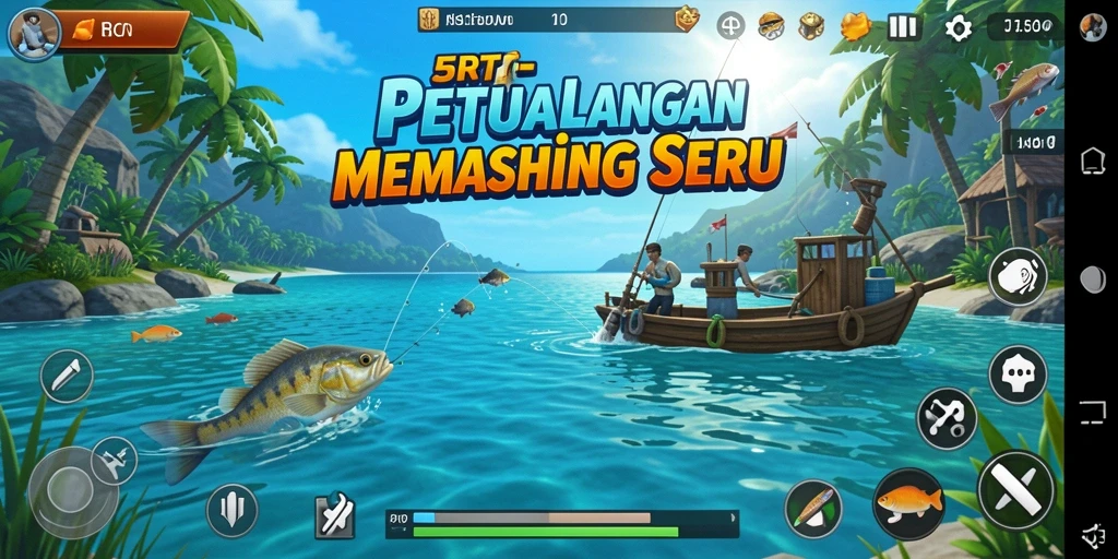 Tampilan Screenshot 5RT dengan aksi memancing yang mendebarkan.