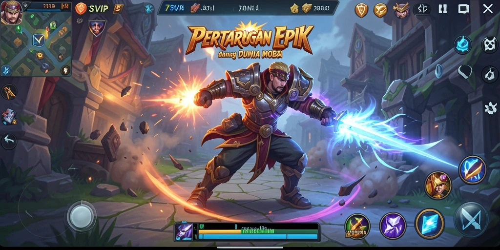 Tangkapan layar menunjukkan pertarungan mendebarkan dalam game MOBA.