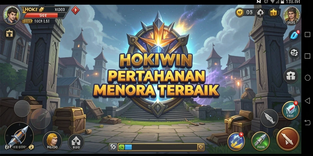 Tampilan menarik dari gameplay Tower Defense HOKIWIN.