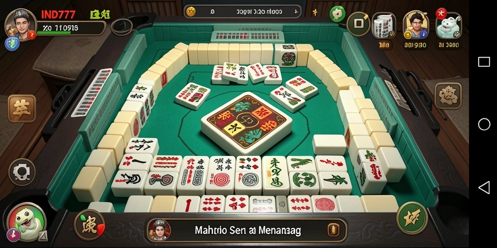 Tampilan gameplay menarik dari IND777 yang mencerminkan permainan Mahjong.