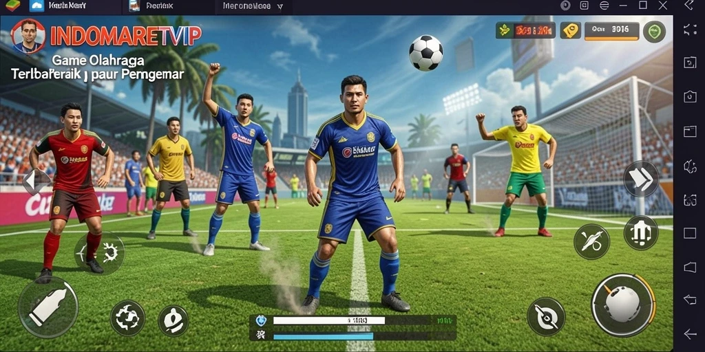 Tampilan gameplay seru dalam INDOMARETVIP yang menampilkan aksi olahraga.