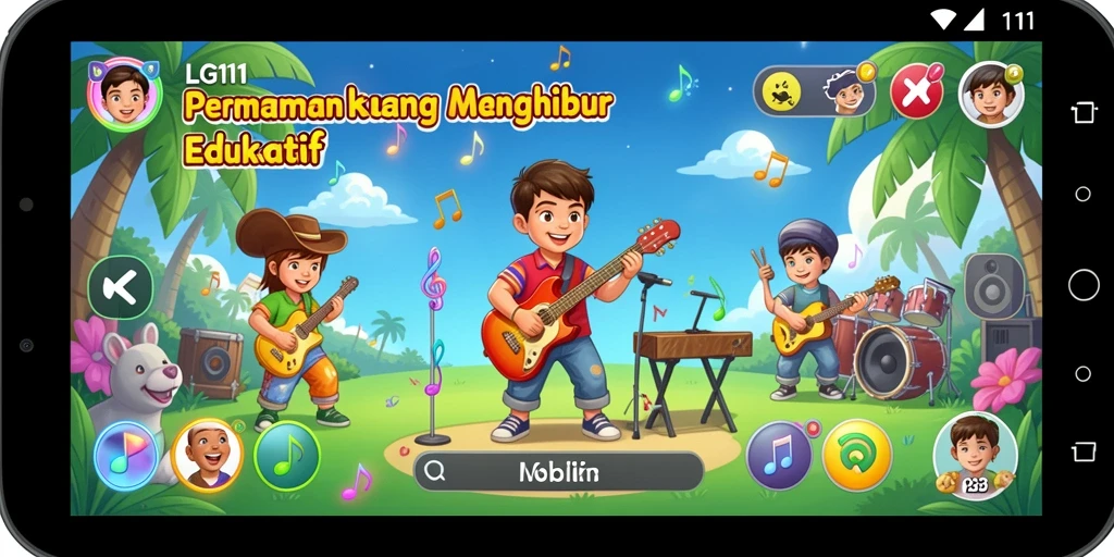 Tangkapan layar LG111 menampilkan gameplay musik yang interaktif dan seru.