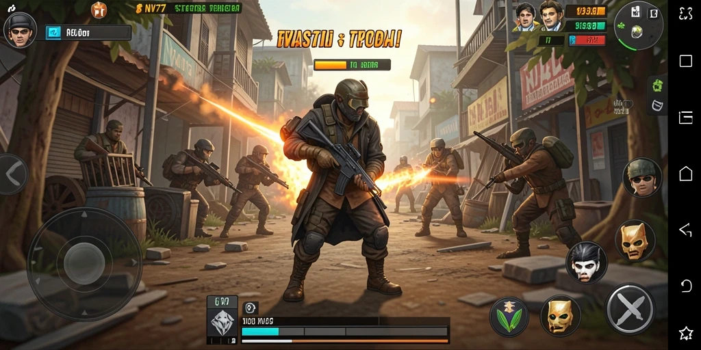 Tampilan gameplay NV77 yang menegangkan dan penuh strategi.