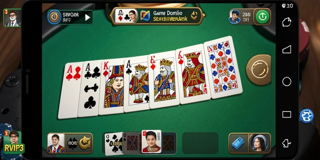 Tampilan gameplay seru dari game Domino RVIP3.
