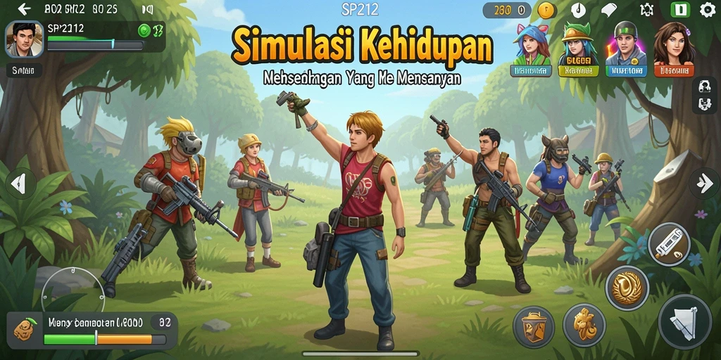 Tampilan gameplay SP212 yang menarik dengan interaksi sosial mendalam.